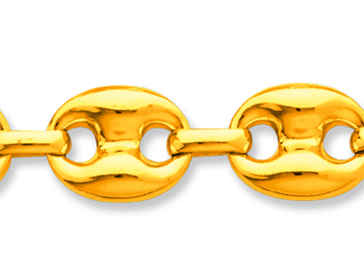 Cadena Hueca De Grano De Caf{ 12 mm, 60 cm, Oro Amarillo De 18 K - Imagen Estandar - 2