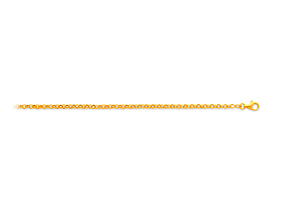 Pulsera De Malla Jaseron 2,40mm, 18cm, Oro Amarillo De 18 K