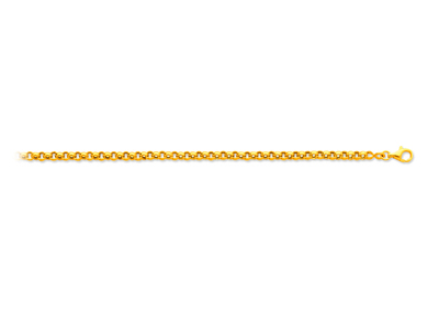 Cadena De Eslabn Jaseron 3,30mm, 42cm, Oro Amarillo De 18 K