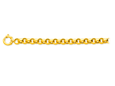 Brazalete De Malla Jaseron 9,80mm,20,5cm, Oro Amarillo De 18 K