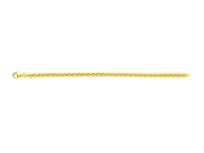 Pulsera Palmera Hueca 3 Mm, 18 Cm, Oro Amarillo 18k