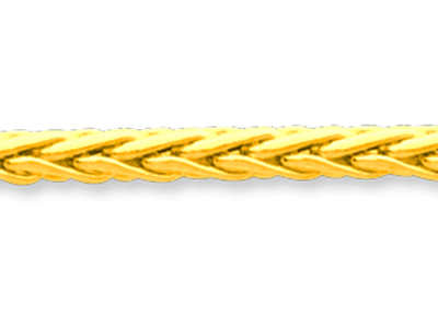 Collar De Cadena Palmier Hueca 3 mm, 45 cm, Oro Amarillo De 18 K - Imagen Estandar - 2