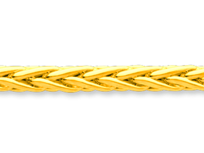 Pulsera Palmera Hueca 4 Mm, 18 Cm, Oro Amarillo 18k - Imagen Estandar - 2