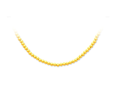 Collar Bolas Parisinas 3 Mm, 43 Cm, Oro Amarillo 18k