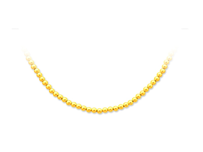 Collar Bola Parisina 3mm, 43cm, Oro Amarillo De 18k