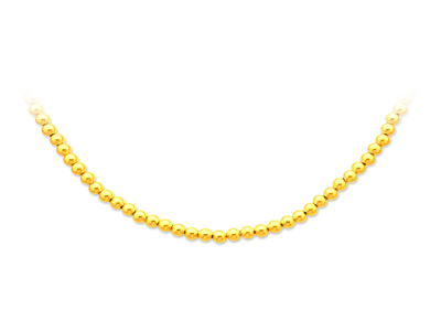 Collar Bolas Parisinas 4 Mm, 43 Cm, Oro Amarillo 18k - Imagen Estandar - 1