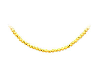 Collar Bolas Parisinas 5 Mm, 43 Cm, Oro Amarillo 18k
