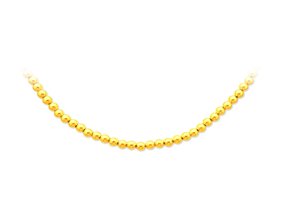 Collar Bolas Parisinas 5 Mm, 43 Cm, Oro Amarillo 18k - Imagen Estandar - 1