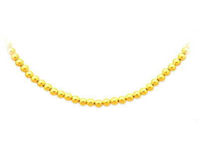 Collar Bolas Parisinas 6mm, 45cm,oro Amarillo De 18k