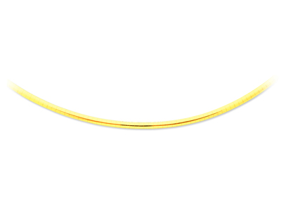 Collar Omega Curvo 3 Mm, 45 Cm, Oro Amarillo 18k