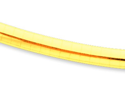 Collar Omega Abombado 4 mm, 45 cm, Oro Amarillo De 18 K - Imagen Estandar - 2