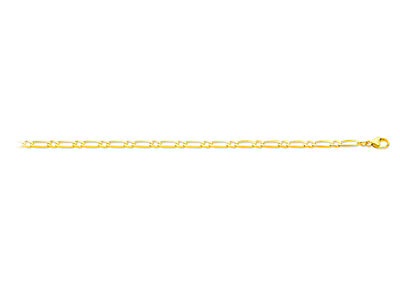 Pulsera Ultraplana De Malla Alternada 11 3mm, 18cm, Oro Amarillo De18 K