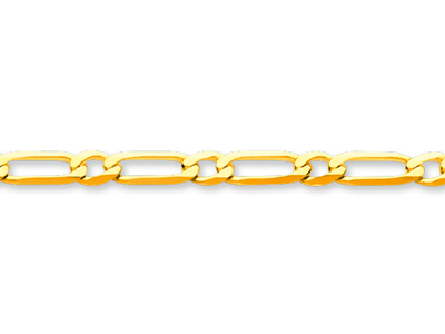 Cadena De Eslabones Alternos 1/1 Ultraplana 3,70 mm, 55 cm, Oro Amarillo De 18 K - Imagen Estandar - 2
