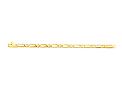 Pulsera De Eslabones Alternos 11 Ultraplana 4,70mm, 21cm, Oro Amarillo De 18 K