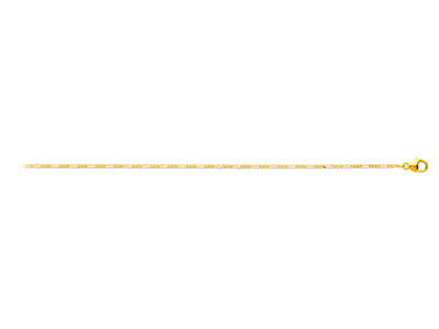 Cadena De Eslabones Alternos 13, 1,10mm, 45cm, Oro Amarillo De 18 K