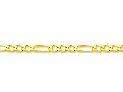 Cadena De Eslabones Alternos 1/3 Ultraplana De 3 mm, 50 cm, Oro Amarillo De 18 K - Imagen Estandar - 2