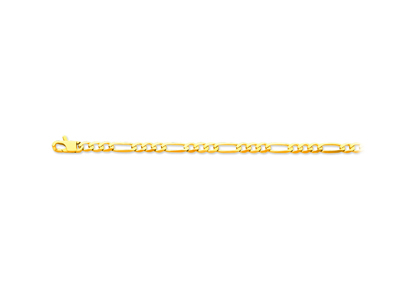 Pulsera 13 Malla Alternada Ultraplana 4,80 Mm, 21 Cm, Oro Amarillo 18k