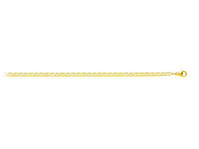 Cadena De Eslabn Marino Batido 3,20mm, 50cm, Oro Amarillo 18k