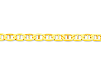 Pulsera De Malla Marine Batida 3,70 mm, 18 cm, Oro Amarillo De 18 K - Imagen Estandar - 2