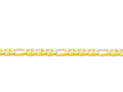 Cadena De Malla Marine Alternada 1/3,2,20 mm, 45 cm, Oro Amarillo De 18 K - Imagen Estandar - 2