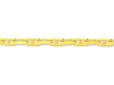 Cadena De Eslabones Forzada Marine Con Acabado De Corte De Diamante, 2,30 mm, 50 cm, Oro Amarillo De 18 K - Imagen Estandar - 2