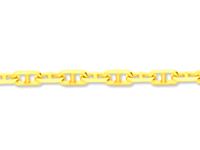 Cadena Con Eslabón Forzada Marine Con Acabado De Corte De Diamante 3 mm, 50 cm, Oro Amarillo De 18k - Imagen Estandar - 2