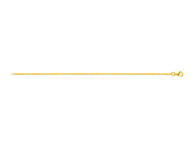 Cadena De Malla De Cuerda Maciza 1,30mm, 40cm, Oro Amarillo De 18 K