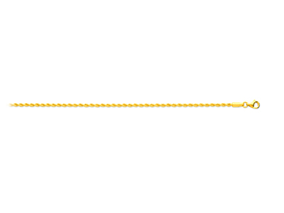 Cadena De Eslabn De Cuerda Macizo 2mm, 45cm, Oro Amarillo De 18 K
