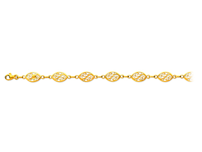 Pulsera De Malla De Filigrana De 8 Mm, 20 Cm, Oro Amarillo De 18 Quilates - Imagen Estandar - 1