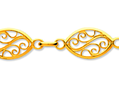 Pulsera De Malla De Filigrana 8 mm,20 cm, Oro Amarillo De 18 K - Imagen Estandar - 2