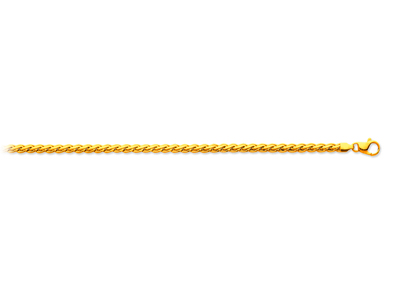 Cadena De Malla De Palmera Plana 3,60mm, 42cm, Oro Amarillo De 18 K