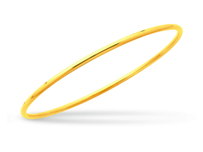 Brazalete Jonc Cerrado Macizo, Alambre Redondo De 2,5 mm, Forma Redonda De 65 mm, Oro Amarillo De 18 K - Imagen Estandar - 1