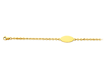 Lente De Malla Identity Junior Con Anillos Intermedios, 18 Cm, Oro Amarillo De 18 Quilates