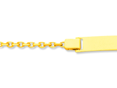 Identidad Del Beb{ Cadena Forzada Con Acabado De Corte De Diamante, 14 cm, Oro Amarillo De 18 Quilates - Imagen Estandar - 2