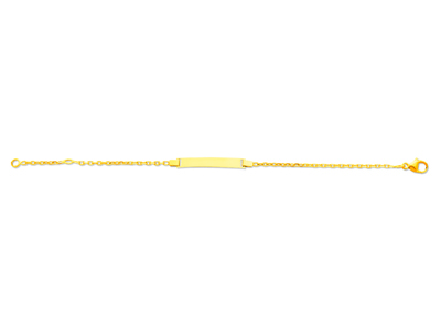 Identidad Del Beb{ Cadena Forzada Con Acabado De Corte De Diamante, 14 cm, Oro Amarillo De 18 Quilates - Imagen Estandar - 1