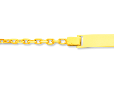 Identidad Del Beb{ Cadena Forzada Con Acabado De Corte De Diamante, 14 cm, Oro Amarillo De 18 Quilates - Imagen Estandar - 2