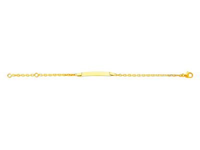Identidad Del Beb{ Cadena Forzada Con Acabado De Corte De Diamante, 14 cm, Oro Amarillo De 18 Quilates - Imagen Estandar - 1