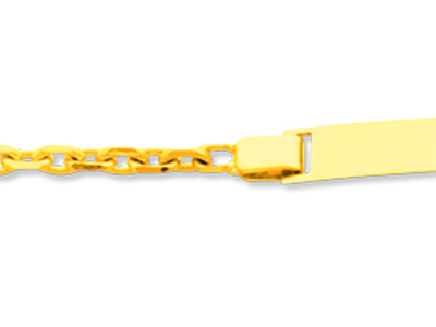 Identidad Del Beb{ Cadena Forzada Con Acabado De Corte De Diamante, 14 cm, Oro Amarillo De 18 Quilates - Imagen Estandar - 2