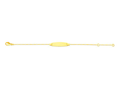 Identidad De Beb{ Con Cadena Forzada Redonda, 14 cm, Oro Amarillo 18k - Imagen Estandar - 1