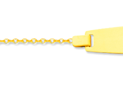 Identidad De Beb{ Con Cadena Forzada Redonda, 14 cm, Oro Amarillo 18k - Imagen Estandar - 2