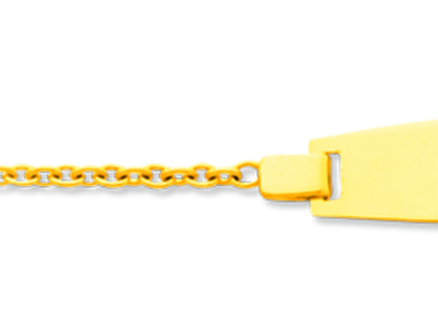 Pulsera De Identidad Para Beb{ Con Eslabones Forzada Redondos, 14 cm, Oro Amarillo 18k - Imagen Estandar - 2