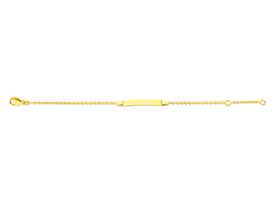 Pulsera De Identidad Para Beb{ Con Eslabones Forzada Redondos, 14 cm, Oro Amarillo 18k - Imagen Estandar - 1