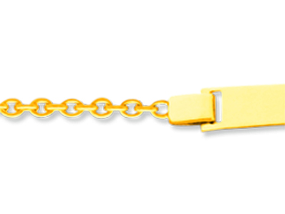 Pulsera De Identidad Para Beb{ Con Eslabones Forzada Redondos, 14 cm, Oro Amarillo 18k - Imagen Estandar - 2