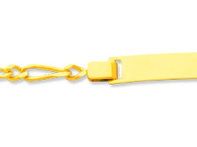 Pulsera De Identificación Para Beb{eslabón Alternado 1/1,14 cm, Oro A Marillo 18k - Imagen Estandar - 2