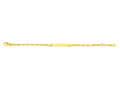 Identidad Beb{ Malla Forzada Marine, 14 cm, Oro Amarillo 18k - Imagen Estandar - 1