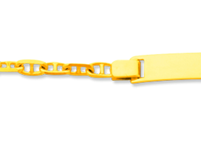 Identidad Beb{ Malla Forzada Marine, 14 cm, Oro Amarillo 18k - Imagen Estandar - 2