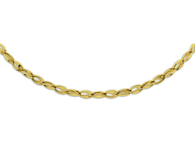 Collar Ovalado Y Calado, Modelo Pequeño, 46 Cm, Oro Amarillo 18k. Ref. 5759