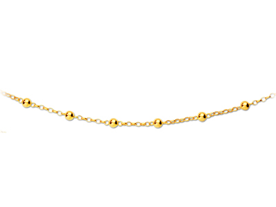 Gargantilla Cadena Y Esferas Alternas 6 mm, 44,5 cm, Oro Amarillo De 18k - Imagen Estandar - 1
