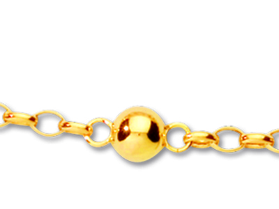 Gargantilla Cadena Y Esferas Alternas 6 mm, 44,5 cm, Oro Amarillo De 18k - Imagen Estandar - 2