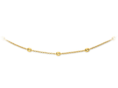 Collar De Cadena De Granos De Caf{ Alternados 4,7 mm, 42 cm, Oro Amarillo De 18 K - Imagen Estandar - 1